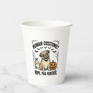 Halloween Pug Shirt Vintage Funny Dog Costume Art_ Paper Cups