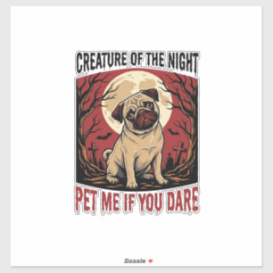 Halloween Pug Shirt with Spooky Graveyard Vintage 