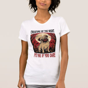 Halloween Pug Shirt with Spooky Graveyard Vintage