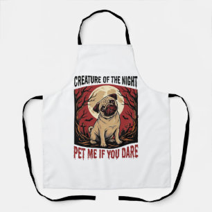 Halloween Pug Shirt with Spooky Graveyard Vintage  Apron