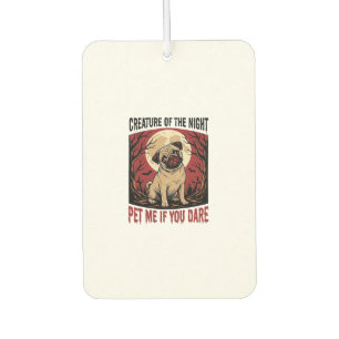 Halloween Pug Shirt with Spooky Graveyard Vintage Car Air Freshener