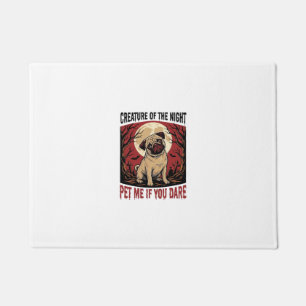 Halloween Pug Shirt with Spooky Graveyard Vintage Doormat