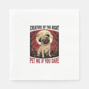 Halloween Pug Shirt with Spooky Graveyard Vintage  Napkin