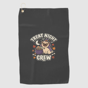 Halloween Pug Treat Night Golf Towel