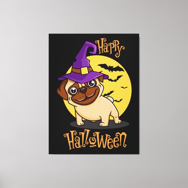 Halloween Puggy Canvas Print (Front)