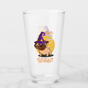 Halloween Puggy Glass Tumbler