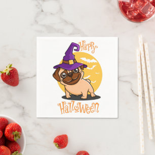 Halloween Puggy Paper Napkins