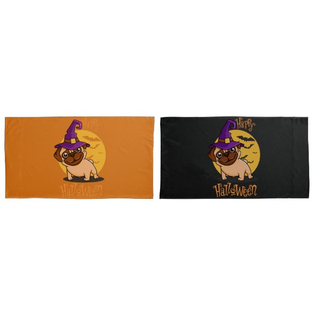 Halloween Puggy Pillowcases (Front-Set)