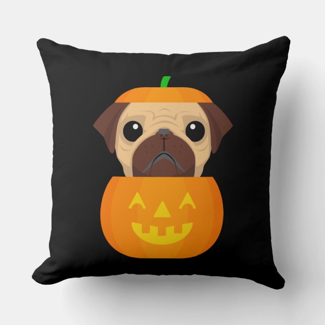 Halloween Pugkin   Cushion (Front)