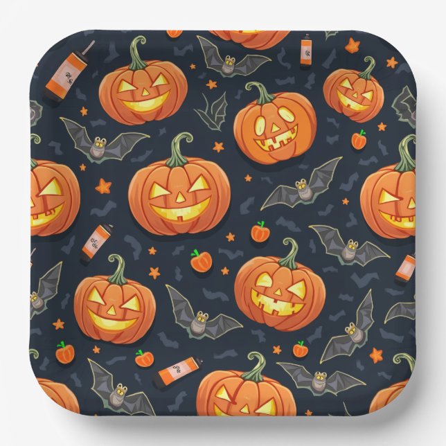 Halloween pumkin square plate (Front)