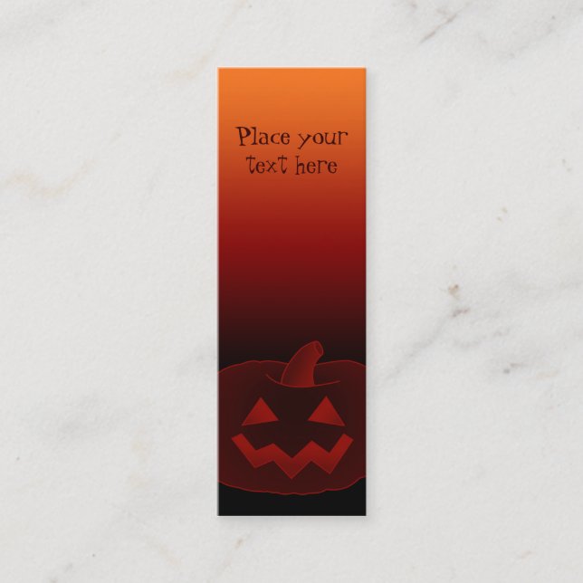 Halloween Pumpkin 002 Mini Business Card (Front)