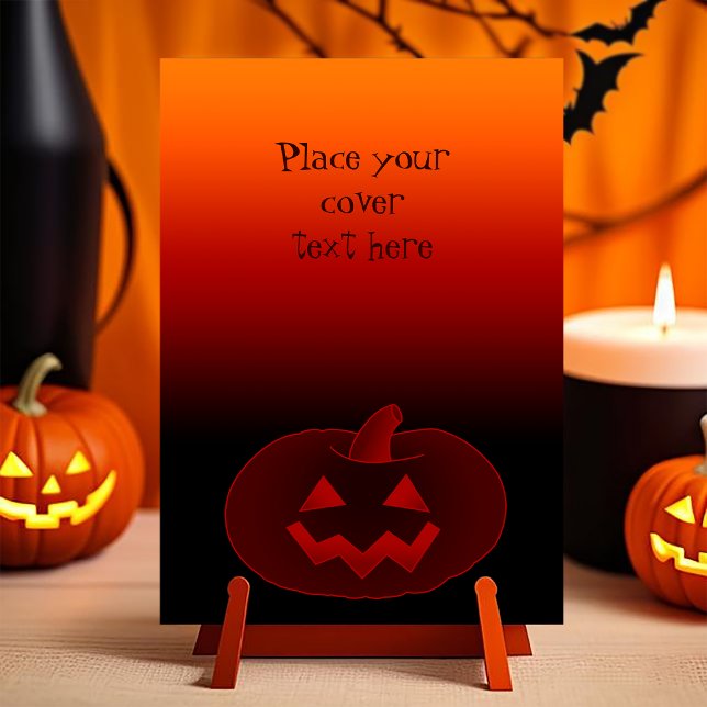 Halloween Pumpkin 002 Postcard (Customizable postcard with the image of a scary smiling halloween carved pumpkin. )