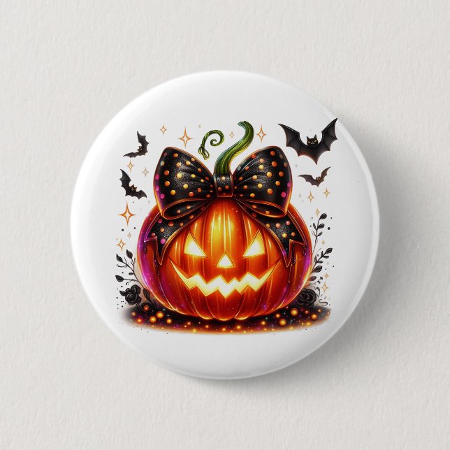 Halloween Pumpkin  6 Cm Round Badge (Front)
