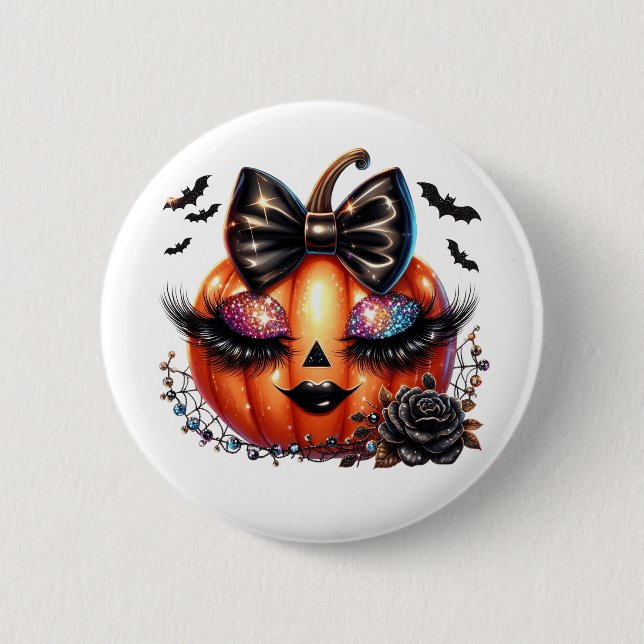 Halloween Pumpkin  6 Cm Round Badge (Front)