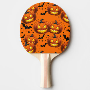 Halloween Pumpkin and Bats Ping Pong Paddle