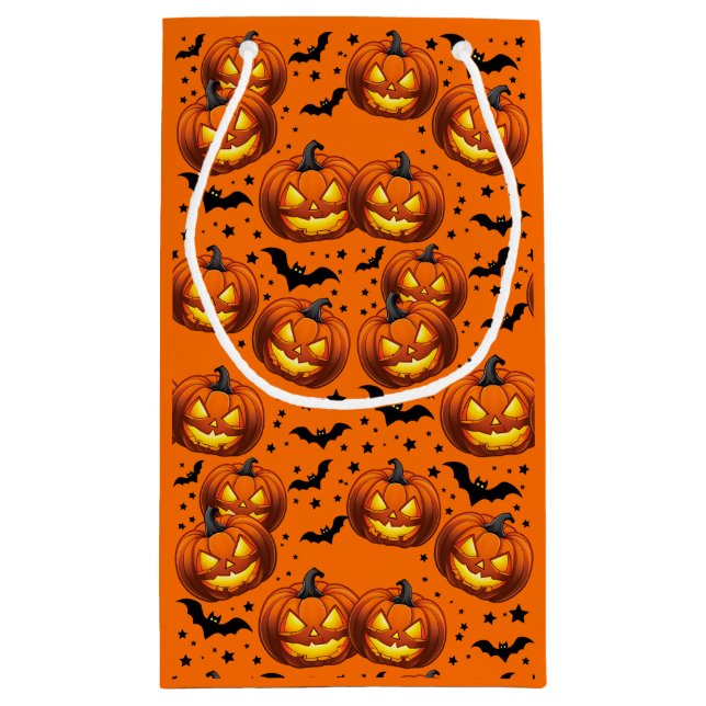  Halloween Pumpkin and Bats Small Gift Bag (Back)