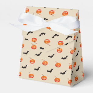 Halloween Pumpkin and Black Bat Favour Box