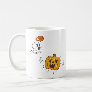 Halloween Pumpkin and Ghost Boo Mug
