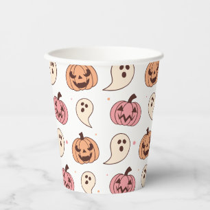 Halloween Pumpkin and Ghost Paper Cups