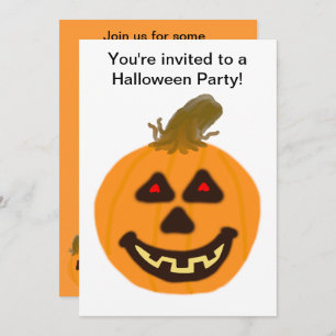 Halloween Pumpkin and Ghost Party Invitation