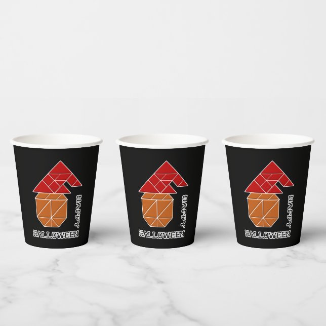 Halloween Pumpkin and Witch's Hat Paper Cups (Multi)