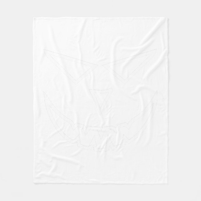 Halloween Pumpkin Angry Face Fleece Blanket (Front)