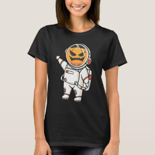 Halloween Pumpkin Astronaut Spooky Retro Birthday T-Shirt