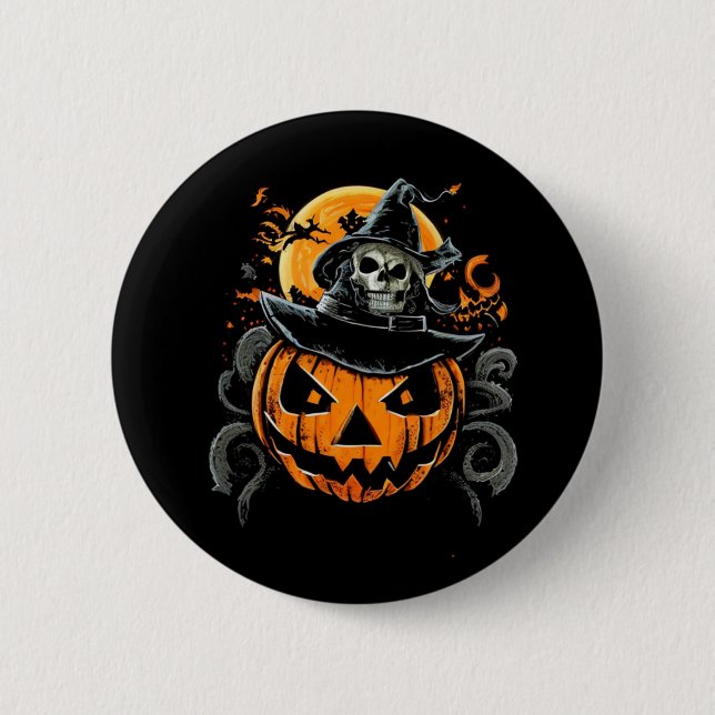 Halloween/pumpkin/autumn/fall  6 cm round badge (Front)