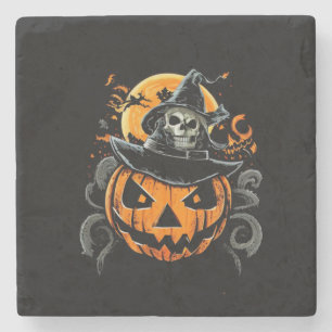 Halloween/pumpkin/autumn/fall stone coaster