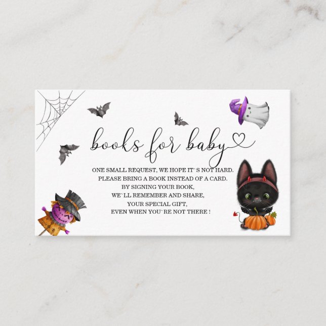 Halloween Pumpkin baby shower books for baby Enclosure Card (Front)