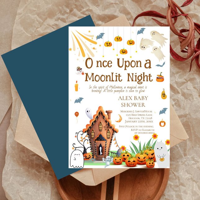 Halloween Pumpkin Baby Shower Ghosts invitation (Creator Uploaded)