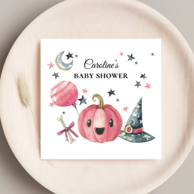 Halloween Pumpkin Baby Shower Paper Napkin (Creator Uploaded)