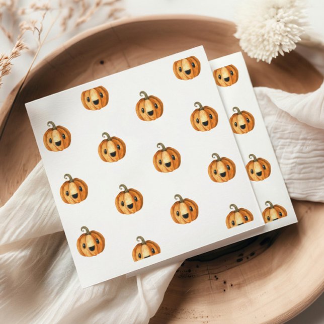 Halloween Pumpkin Baby Shower Paper Napkin (Creator Uploaded)