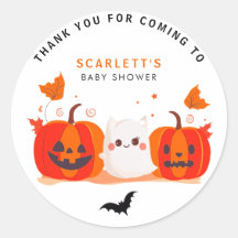 Halloween Pumpkin Baby Shower Thank You