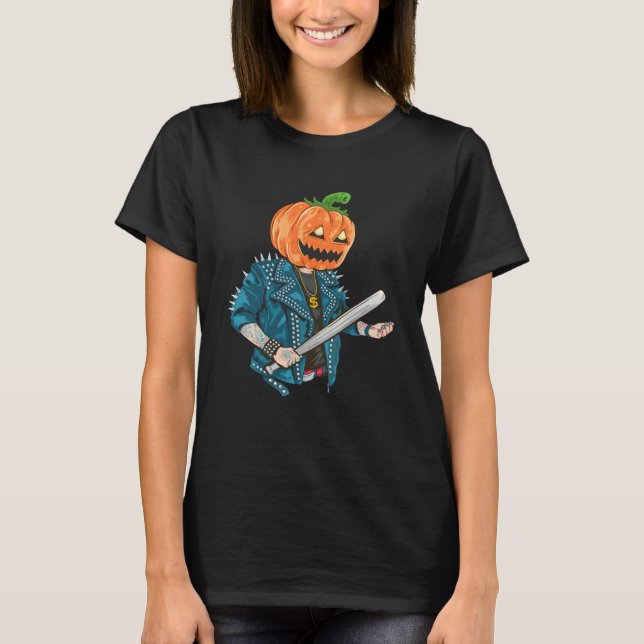 Halloween Pumpkin Baseball bat best for celebrants T-Shirt (Front)