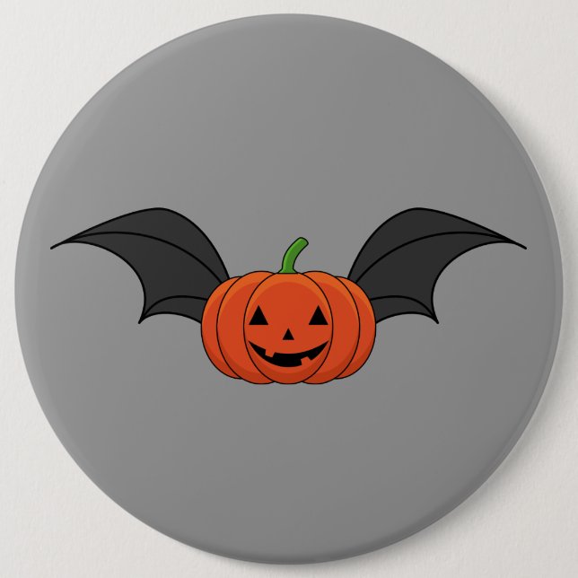 Halloween Pumpkin Bat 6 Cm Round Badge (Front)