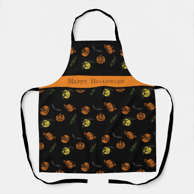 Halloween/pumpkin/bat   apron (Front)