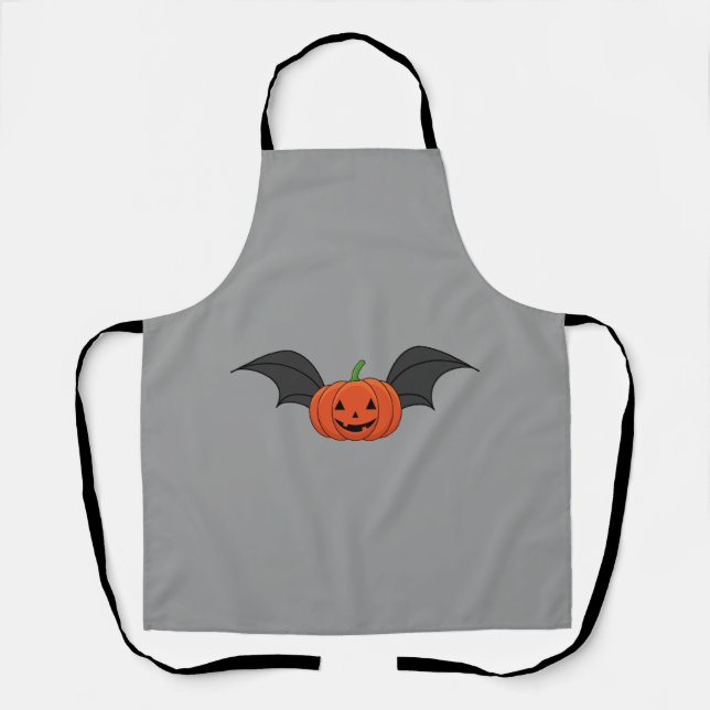 Halloween Pumpkin Bat Apron (Front)