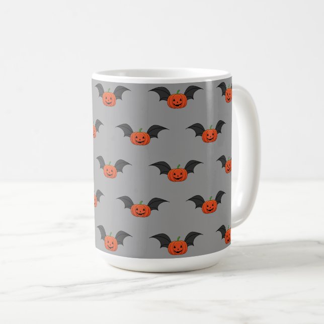Halloween Pumpkin Bat Coffee Mug (Front Right)