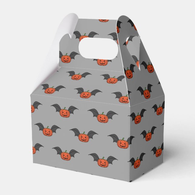 Halloween Pumpkin Bat Favour Box (Front Side)