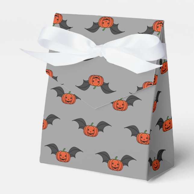 Halloween Pumpkin Bat Favour Box (Front Side)