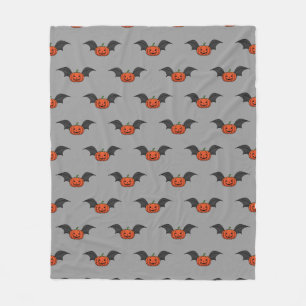 Halloween Pumpkin Bat Fleece Blanket