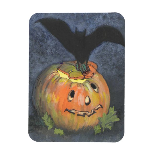 Halloween Pumpkin Bat Flex Magnet (Vertical)