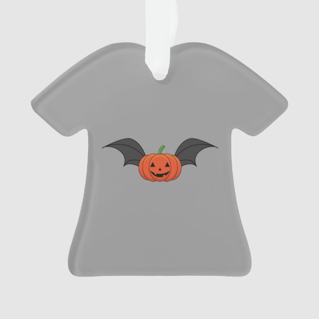 Halloween Pumpkin Bat Ornament (Front)
