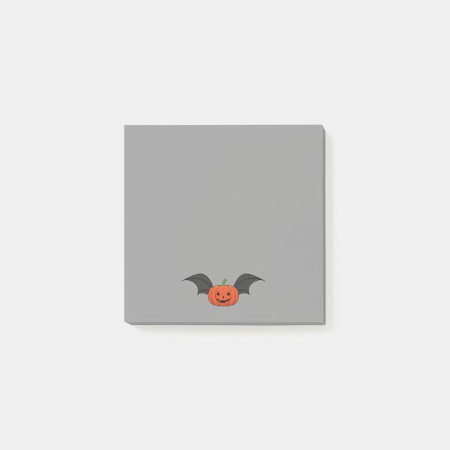 Halloween Pumpkin Bat Post-it Notes (Front)