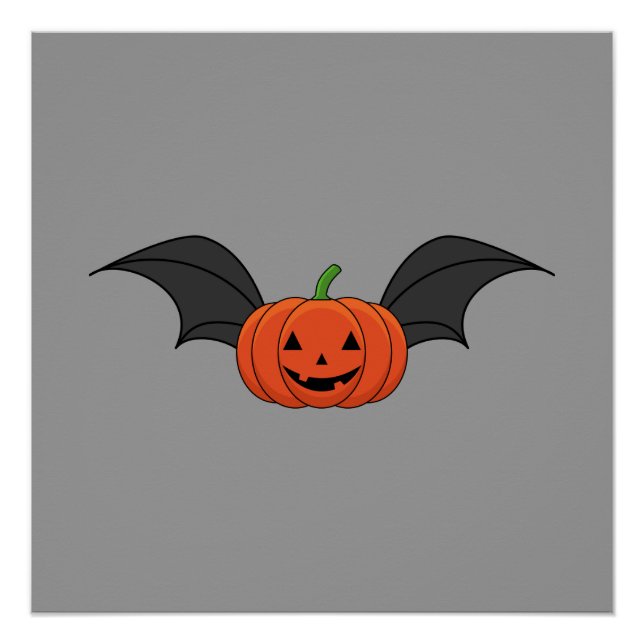 Halloween Pumpkin Bat Poster (Front)