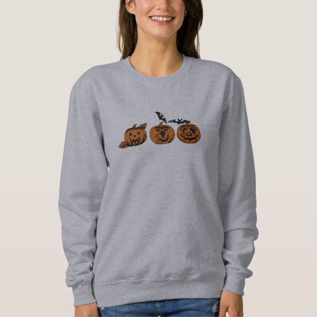 Halloween/pumpkin/bat  sweatshirt (Front)