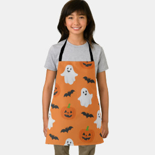Halloween Pumpkin Bats Ghost Festive Kids Apron