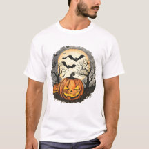 Halloween Pumpkin & Bats T-Shirt