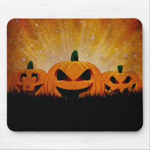Halloween Pumpkin Bats & Witches #8 Mouse Pad